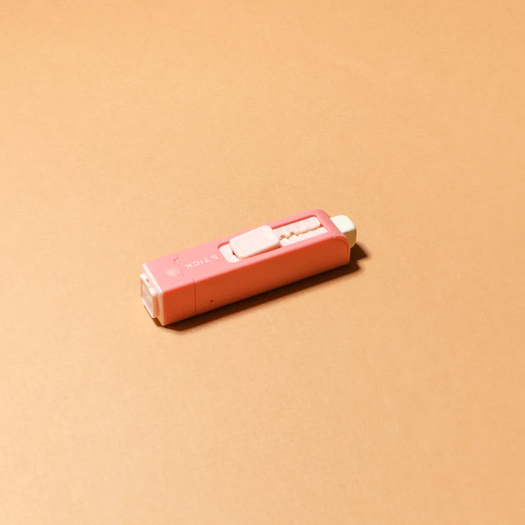 gomme stick milan rose avec taille-crayon integre foglietto