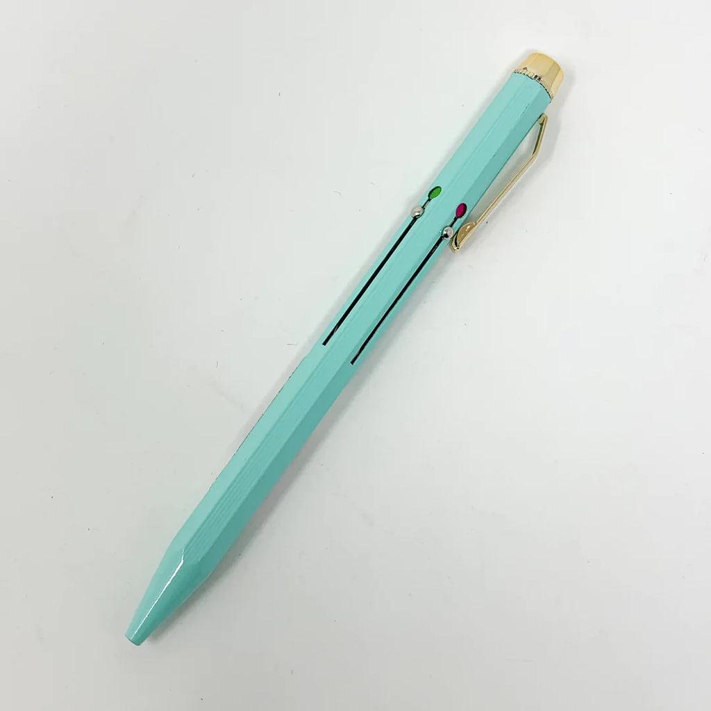 stylo bille quatre couleurs, en métal couleur menthe