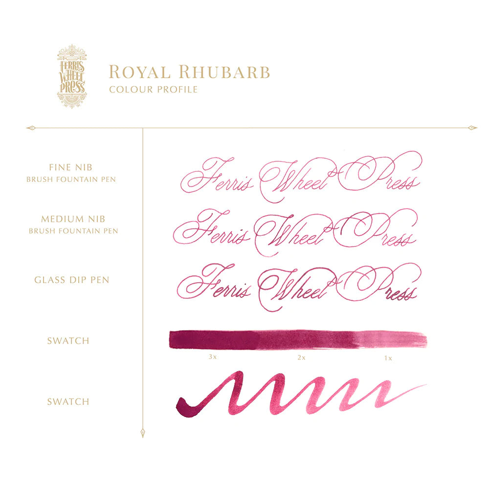 profil de couleur de l'encre haut de gamme pour calligraphie de ferris wheel press royal rhubarb