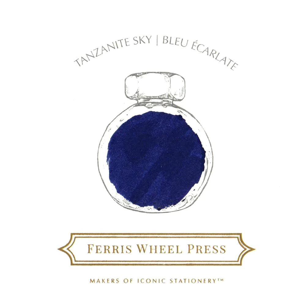 echantillon de l'encre ferris wheel press bleu écarlate pour calligraphie et loisirs créatifs