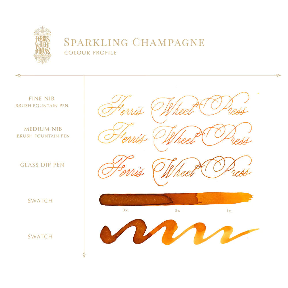 profil de couleur de l'encre haute qualité pour stylos plume et calligraphie ferris wheel press sparkling champagne