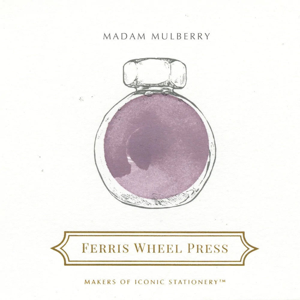 echantillon de l'encre ferris wheel press madam mulberry pour calligraphie et loisirs créatifs