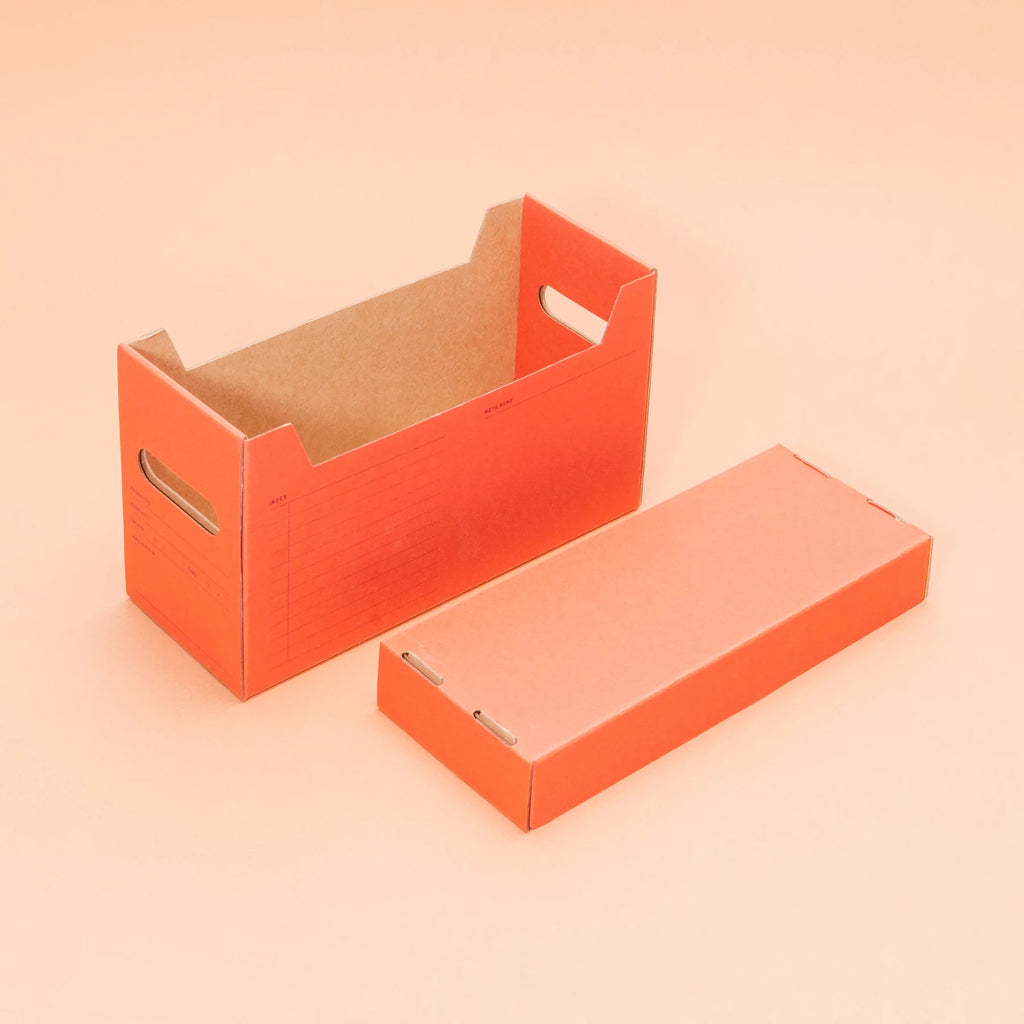 jolie boite de rangement en carton foglietto archivio rouge
